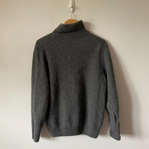 Zara Wool DARK GREY Soft Fuzzy Knit Turleneck Sweater Sz Large - Picture 4 of 6